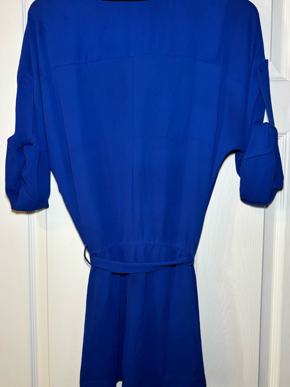 BCBGMaxAzria Royal Blue Dress with Black Front Panel - Picture 3 of 5